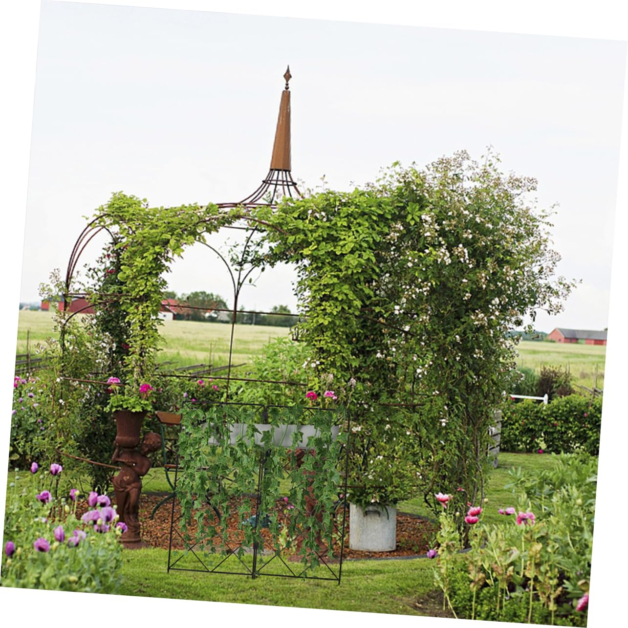 TOYANDONA 2 Pièces Support de Plantes Grimpantes Treillis Décoratif pour Plantes Pot Cadre de Jardinage Dimensions pour Wisteria Autres Grimpantes