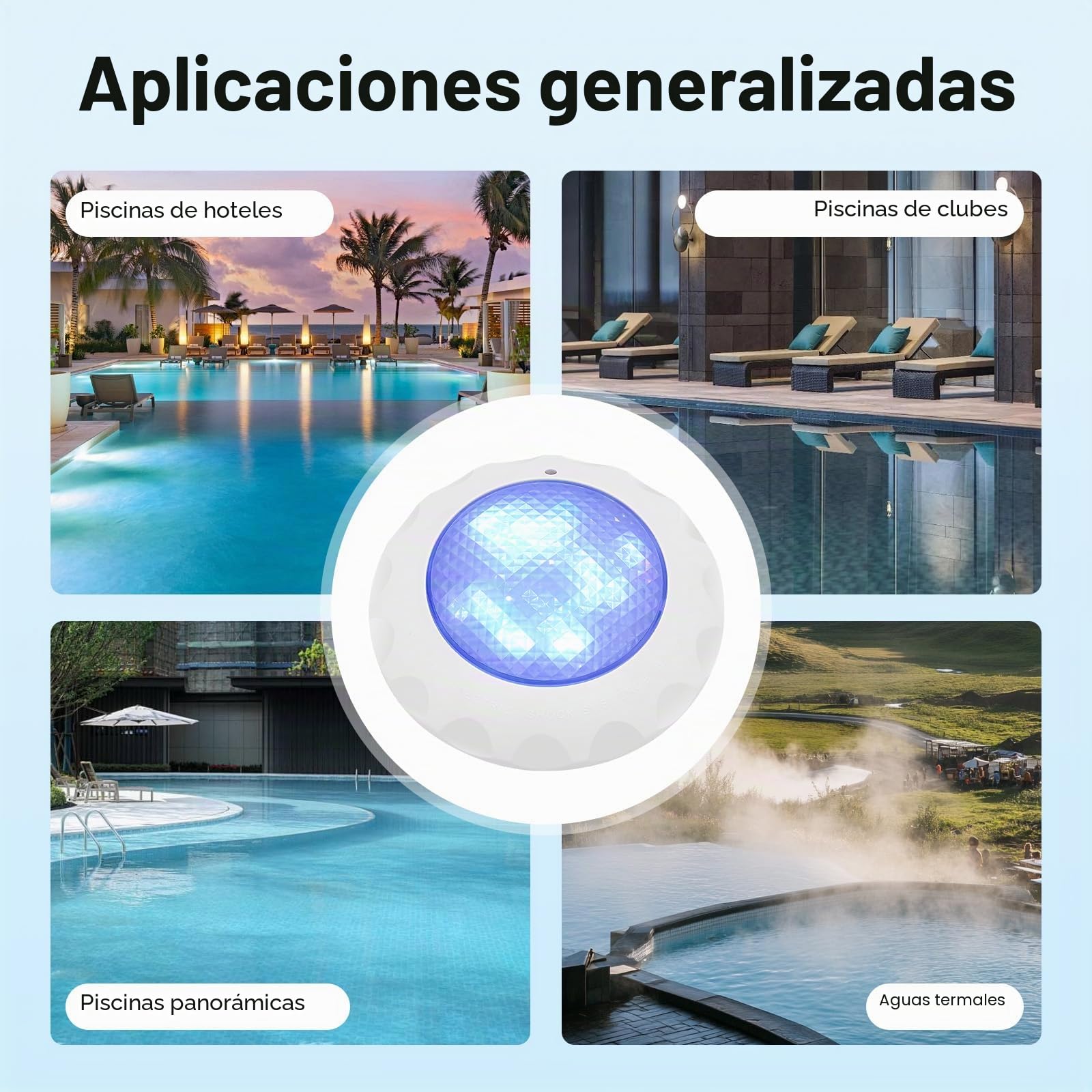 Foco led Piscina RGB Piscinas Lámpara 45W con Mando a Distancia,12V Universal Luces led Piscina IP68 Impermeable Luces Piscina,Foco Piscina Sumergible 7 Colores Diferentes