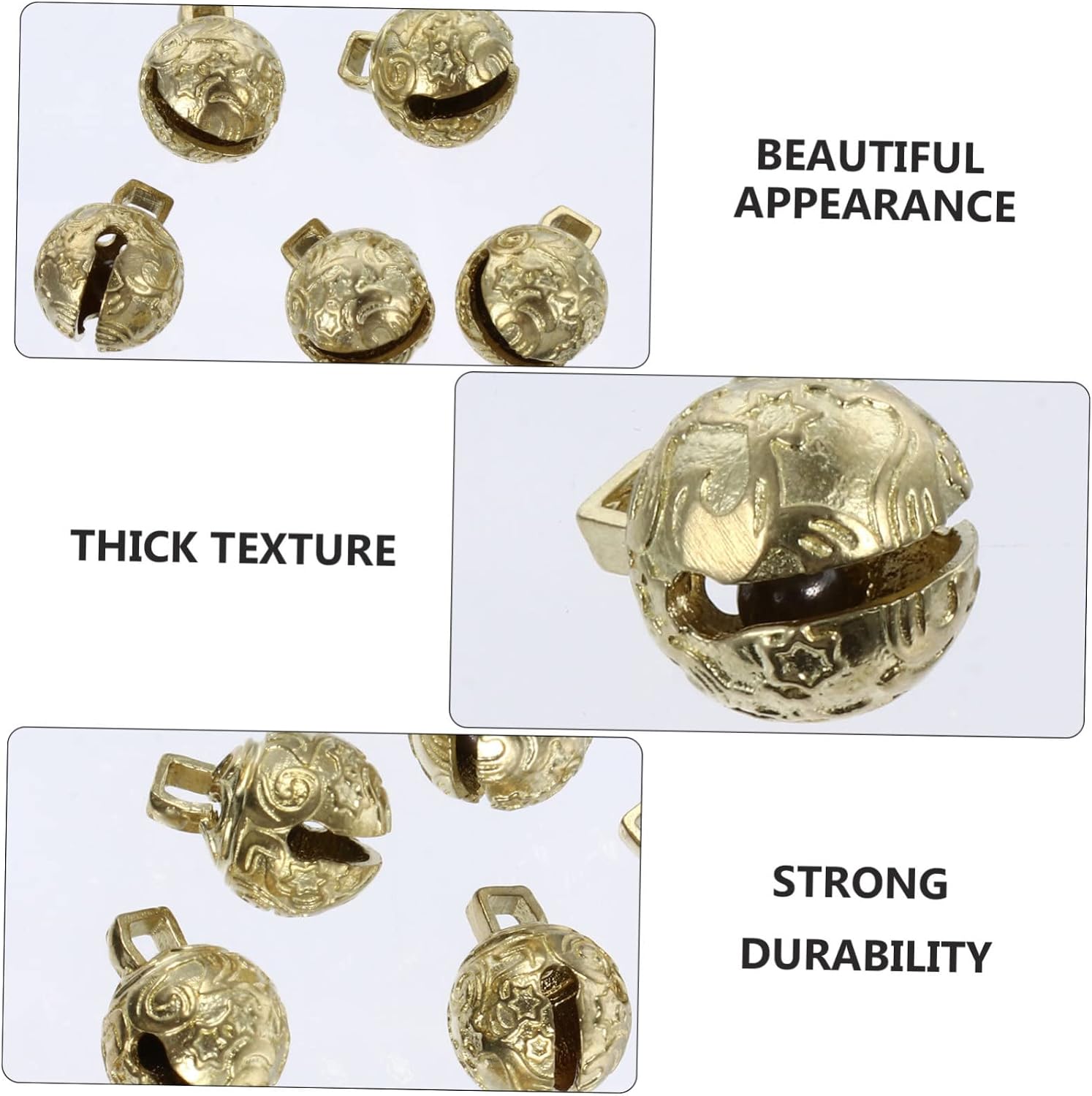 KALLORY 18pcs for Crafts Christmas Tree Decor Ornament Bells for Wind Chimes and Decorations
