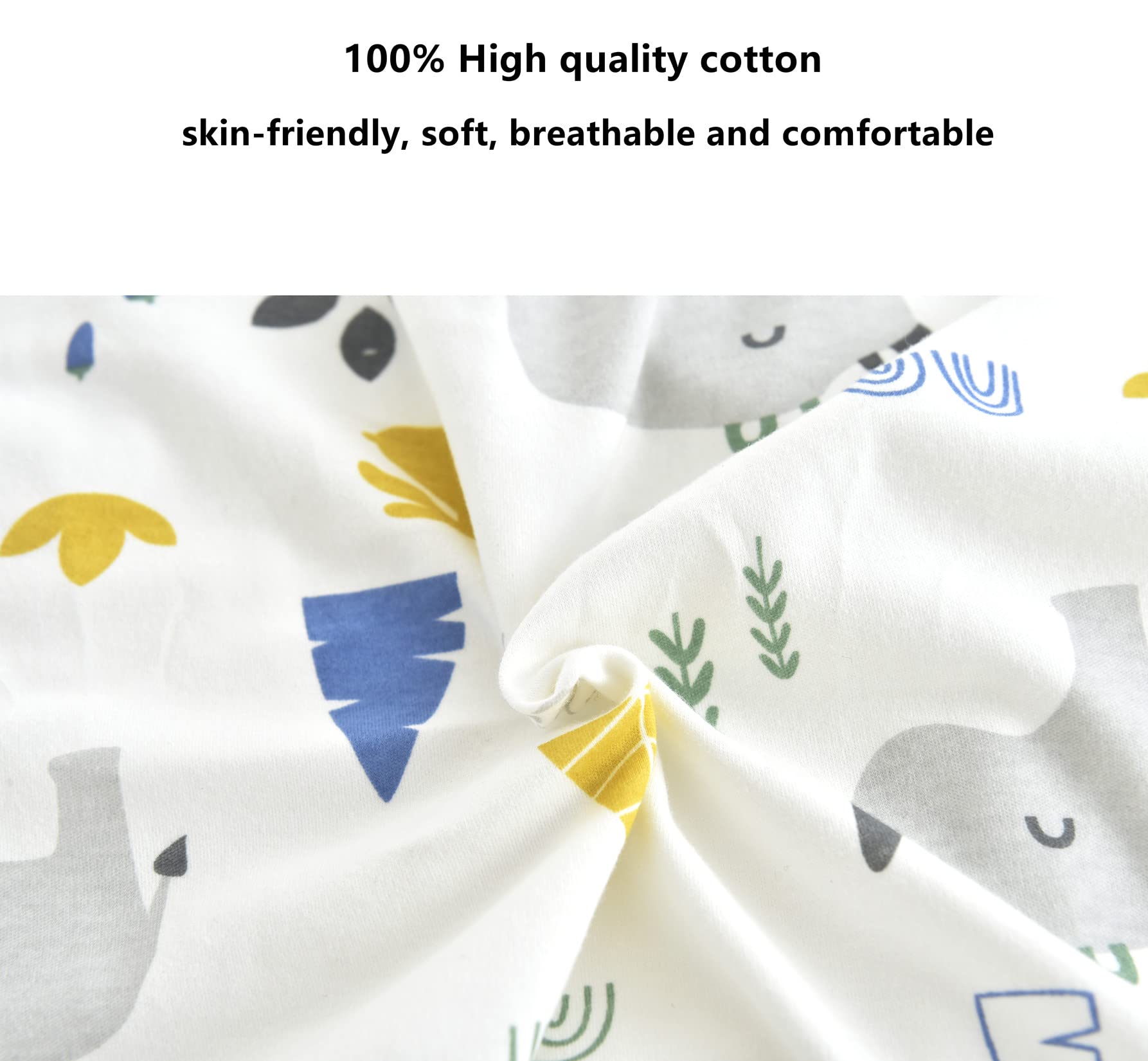 Chilsuessy Saco de dormir para bebé con perneras, 1,5 tog, para todo el año, algodón, manga larga, saco de dormir con perneras, para niños y niñas
