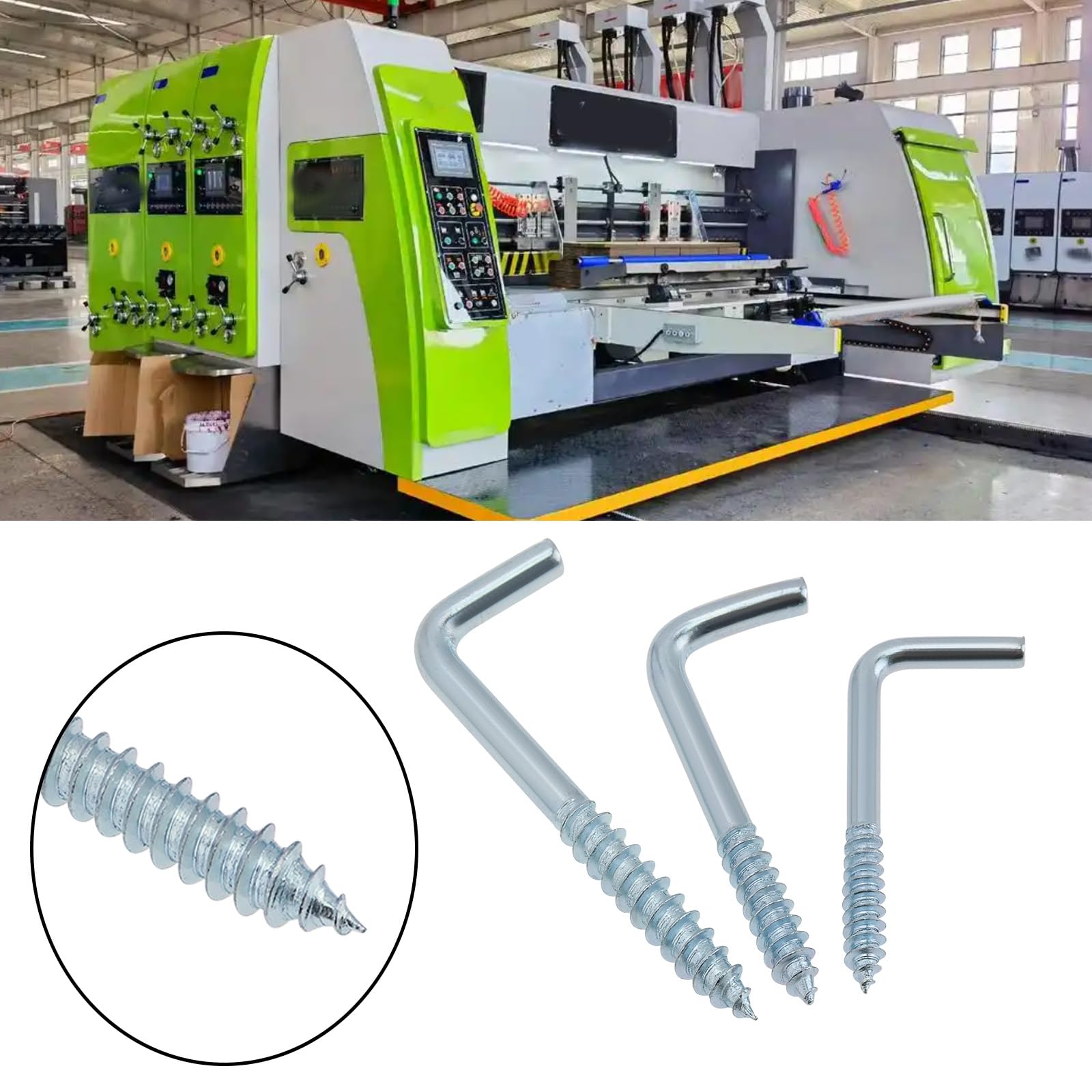 The Lord of the Tools 100pcs Blue White Zinc Plated L-Shaped Self Tapping Screw Right Angle Hook M2.8x35mm M3.4x40mm M3.8x50mm M3.7x70mm Suitable for Industrial Equipment - Image 2