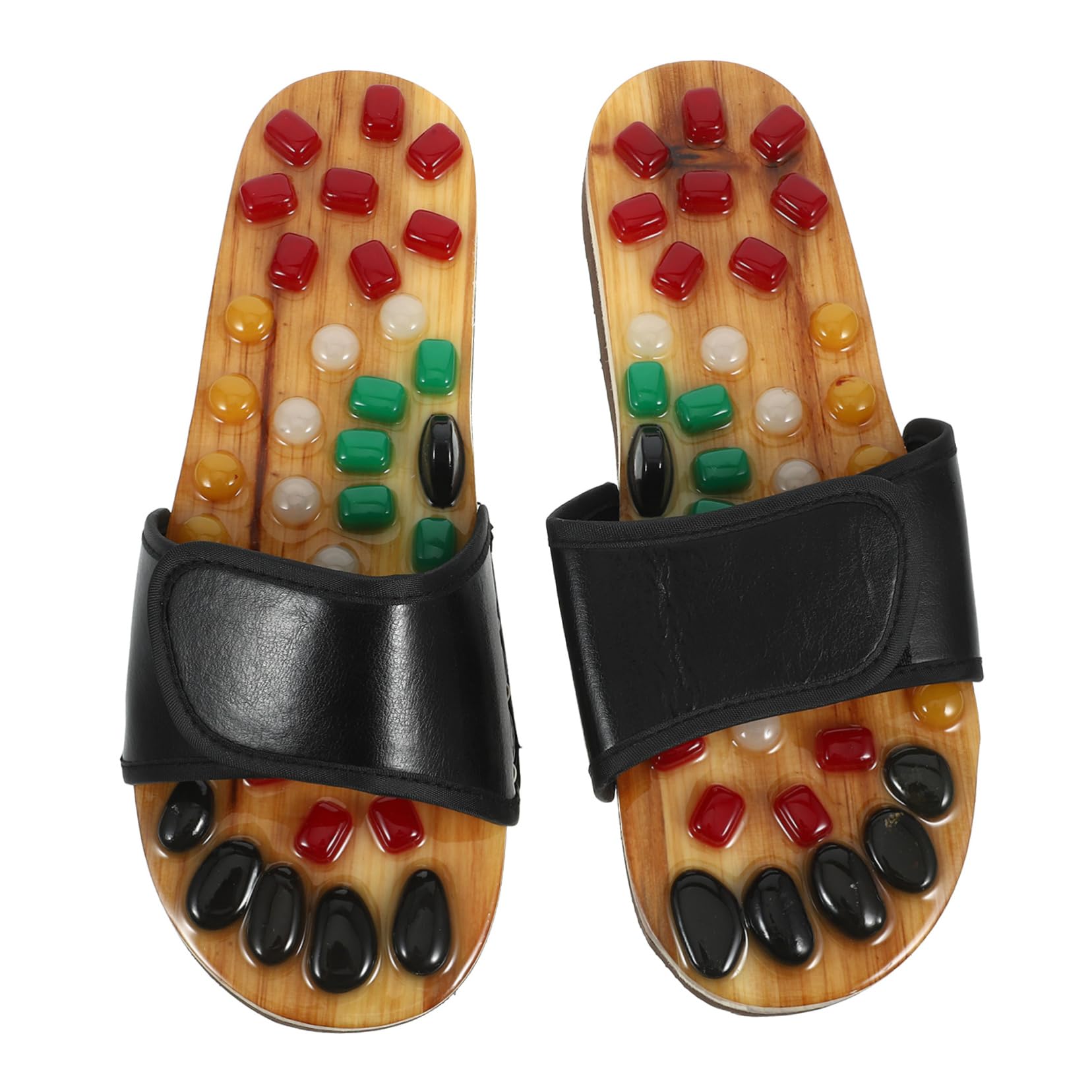 Akupressur Massage Sandalen zum Hineinschlüpfen, Schwarz 43-44