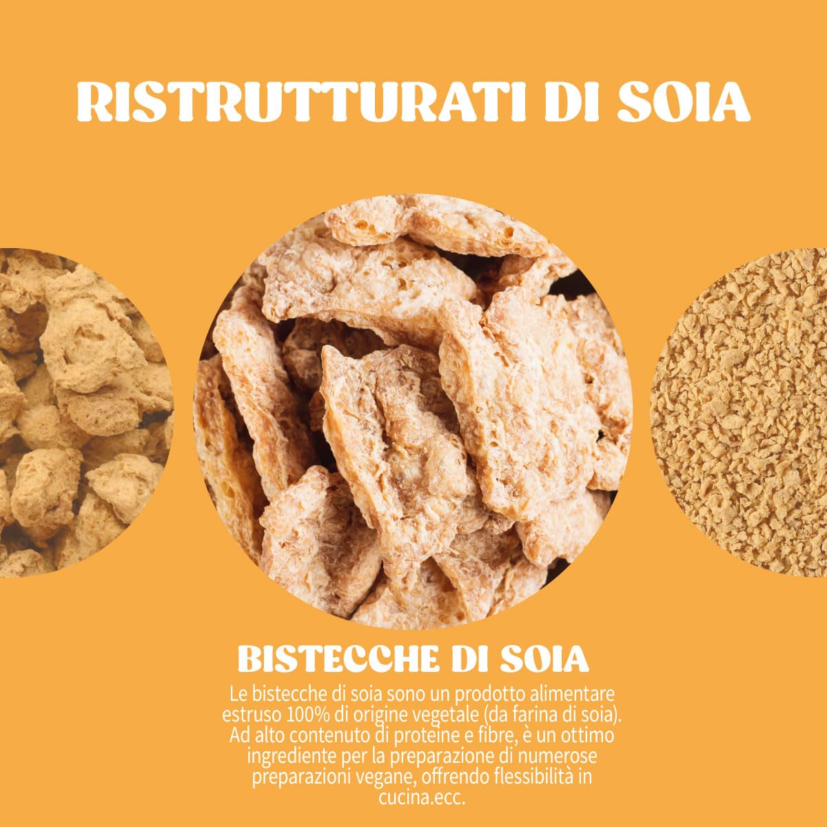 Bistecche di Soia | Stella Foods | 6 x 200g | Dieta Vegana e Vegetariana | Ingrediente per Preparazioni Proteine Vegetali |