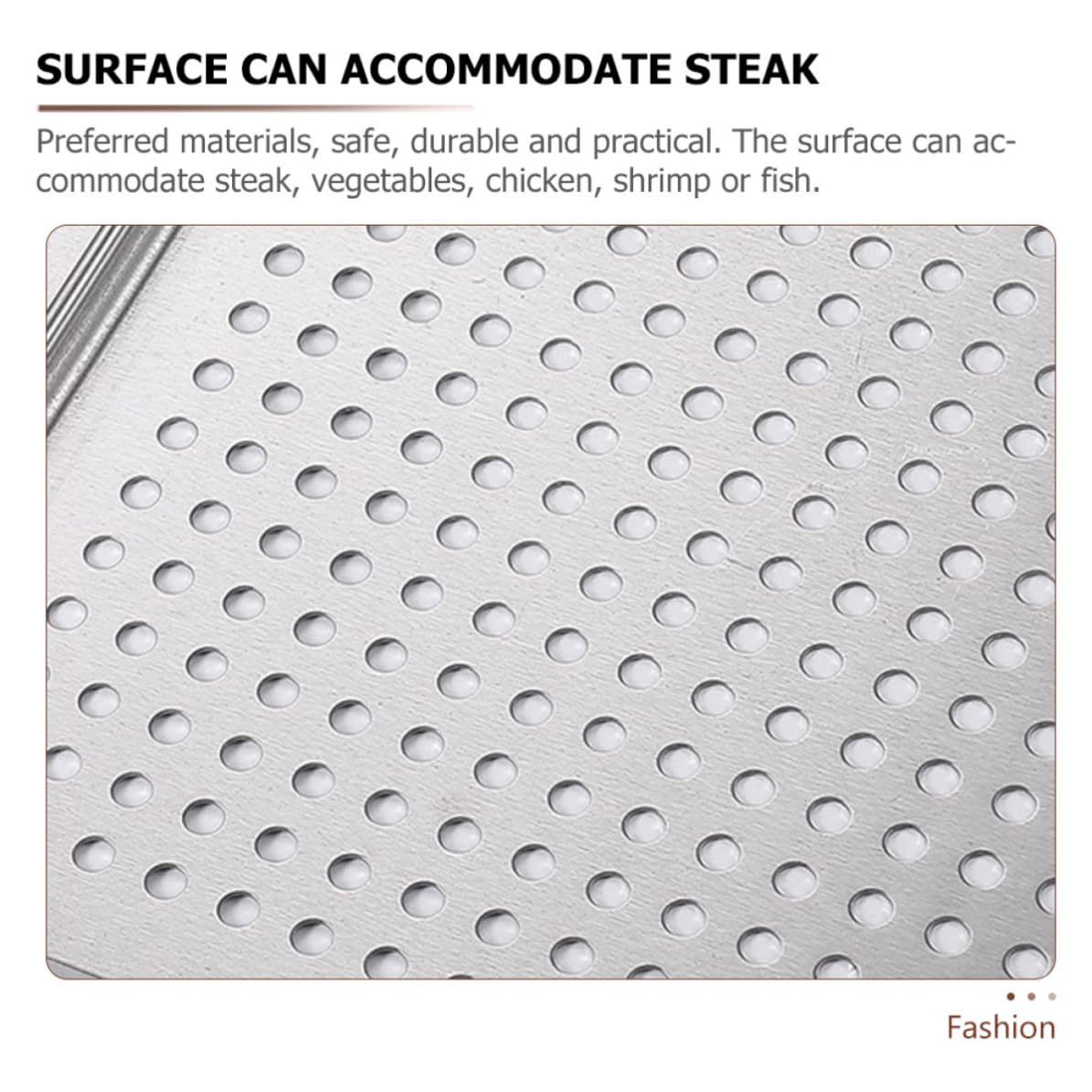 Plancha de Acero Inoxidable Cuadrada para Barbacoa | Plata, Antiadherente y Fácil de Limpiar, Uso en Restaurante Interior y Asado Exterior