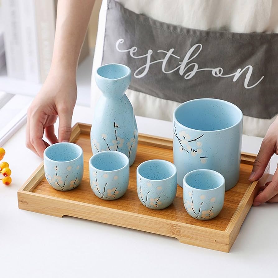 Amazon.co.jp: ぐい呑み お猪口 花柄 5個セット 陶器製 おちょこ