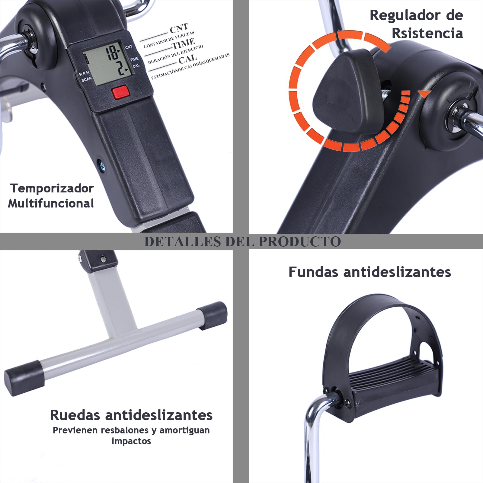 Mini Bicicleta Estática Con Pedales Para Brazos Y Piernas - Pantalla LCD, Resistencia Ajustable, Ideal Para Entrenamiento En Casa