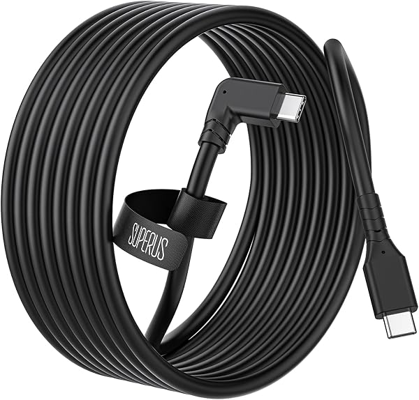 SUPERUS Link Cable para Oculus/Meta Quest 2/Quest 1, 3M USB C a USB C,Cable de Transferencia de Datos y Carga de Alta, Accesorios para Auricular VR para Juegos PC/Steam VR - 1