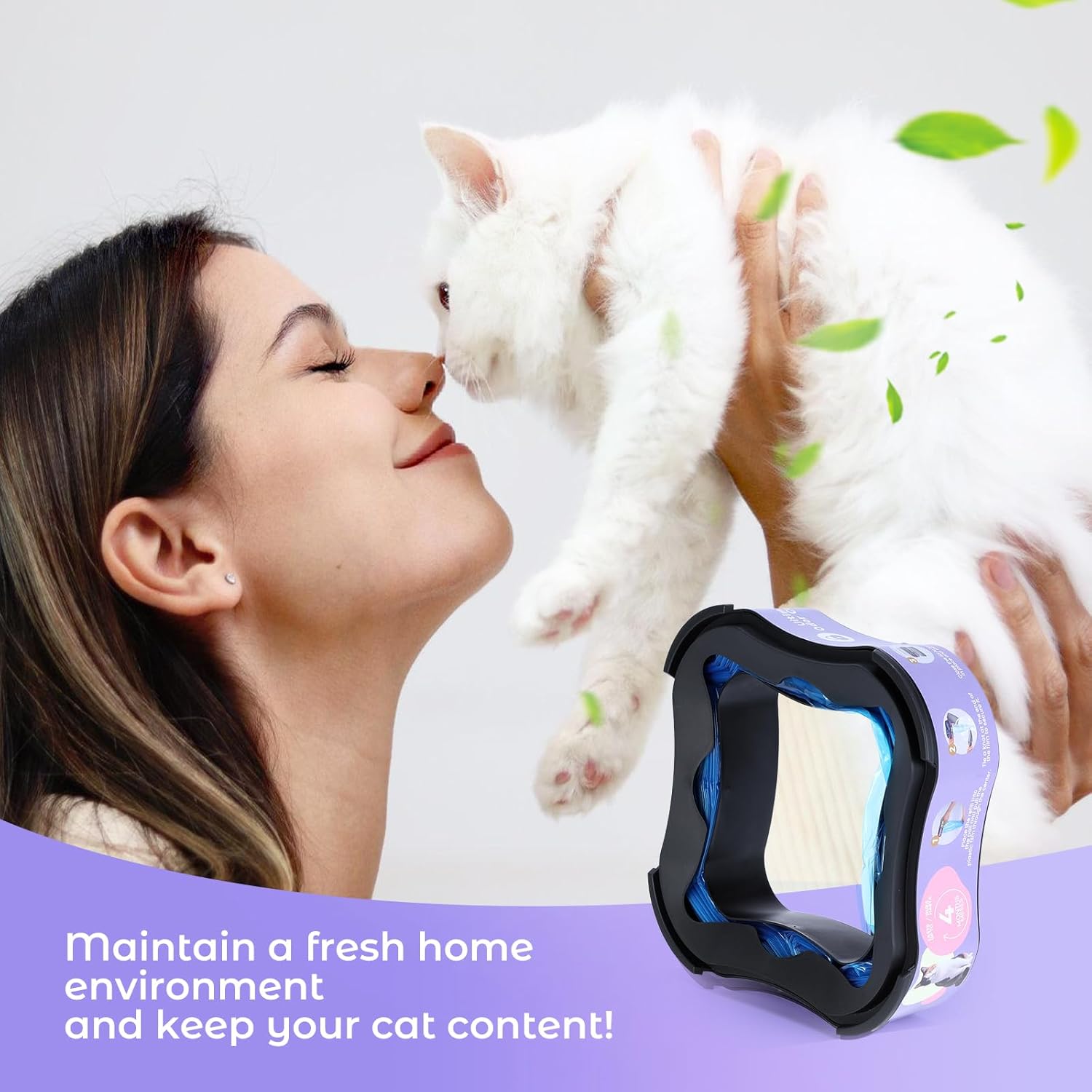 Premium Cat Litter Refill Bags, 28 ft × 8-Pack — Fits Most Genie-Style Cat Litter Disposal Systems (Standard, Plus, XL) — Up to 8 Months for Single-Homes