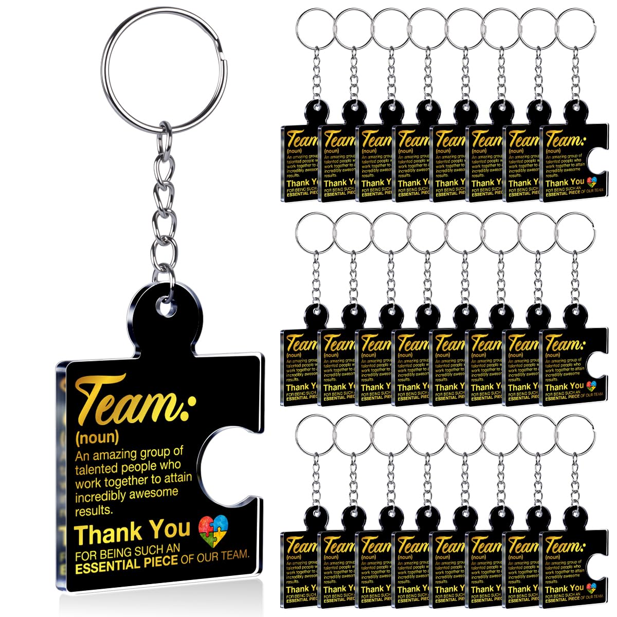 Team Appreciation Gifts Bulk Thank You Keychains for Coworkers