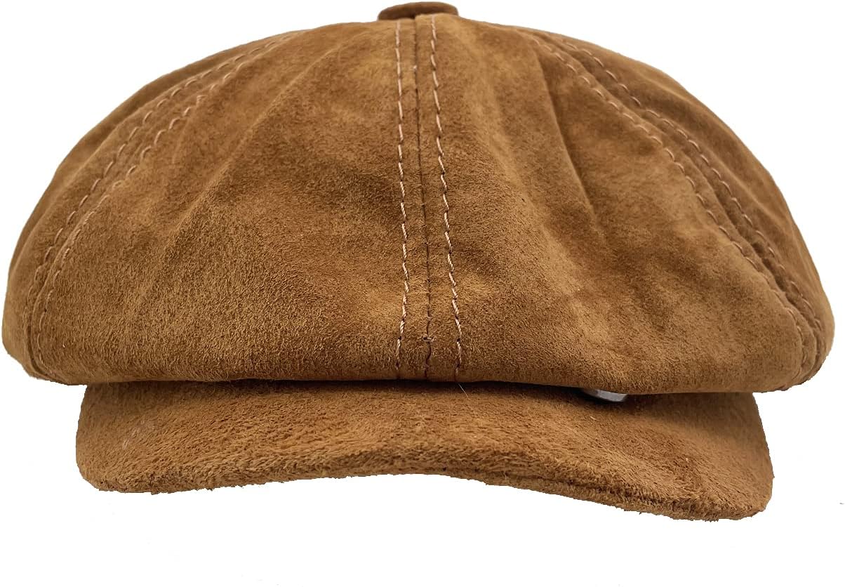 Men's 8 Piece Newsboy Flat Cap Leather Gatsby Ivy Golf Cabbie Hat - Image 6