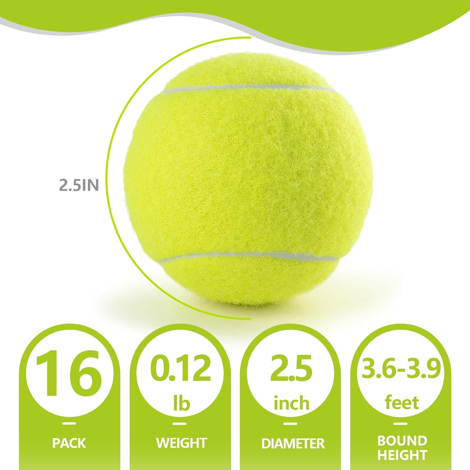 PoyPet 16-Pack Tennis Balls Bulk for Practice,Training and Beginners | Ideal for Dog Fetch,Chew and Play