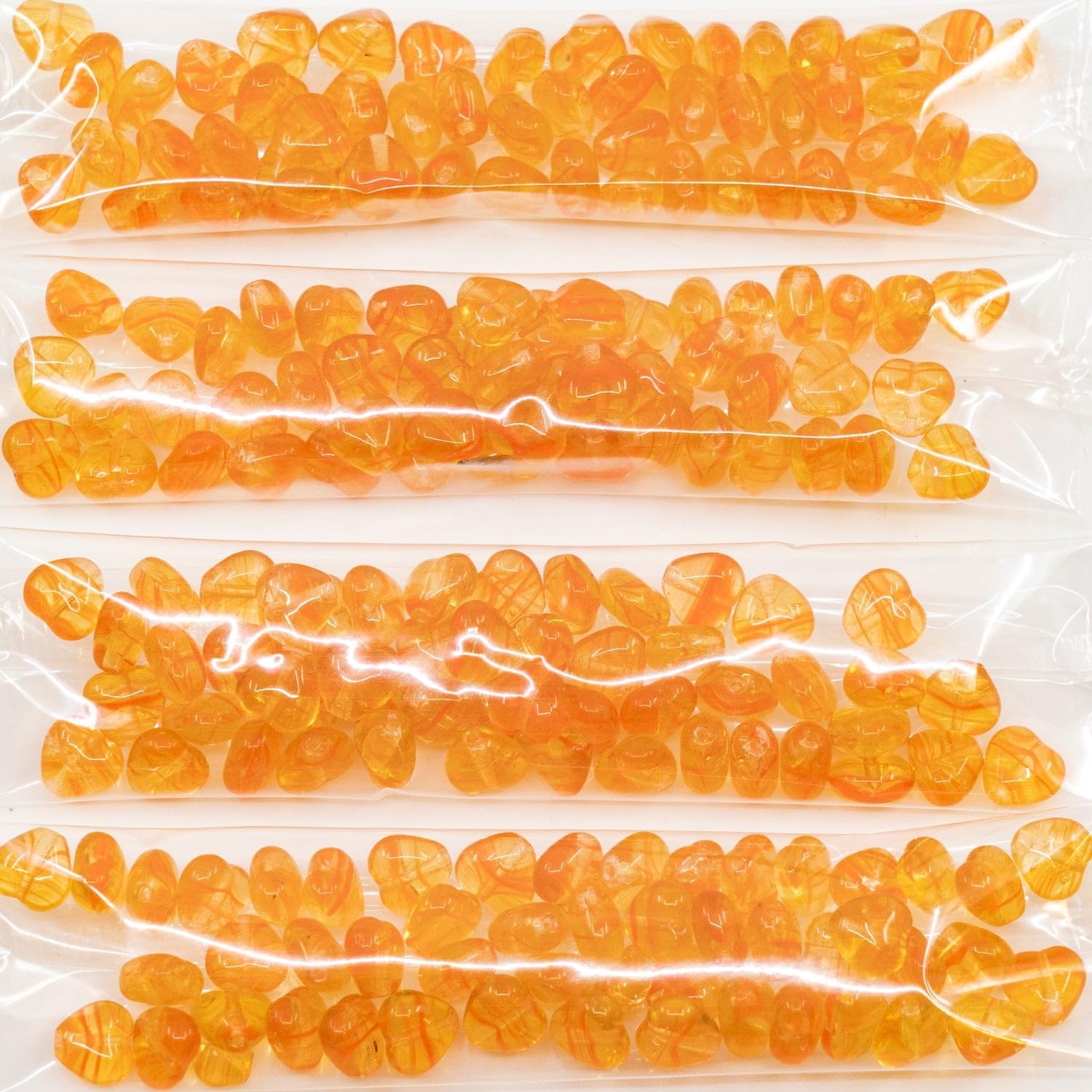 Outlet 10 Grams Heart Beads, 6 x 6 mm, Crystal Cracked Mixed Colors (00030-85500-mix), Glass, Czech Republic
