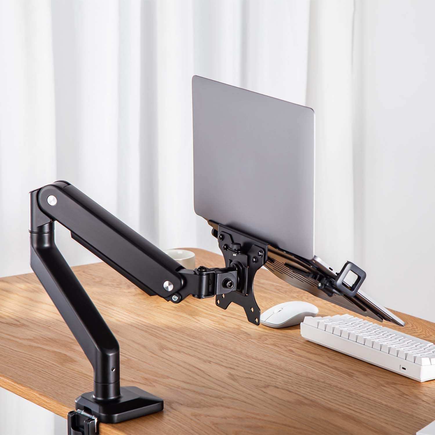 AISENS - DTLTA01-215 - Uniwersalny stojak na laptopa 12-17 do montażu na stojaku pod monitor, czarny