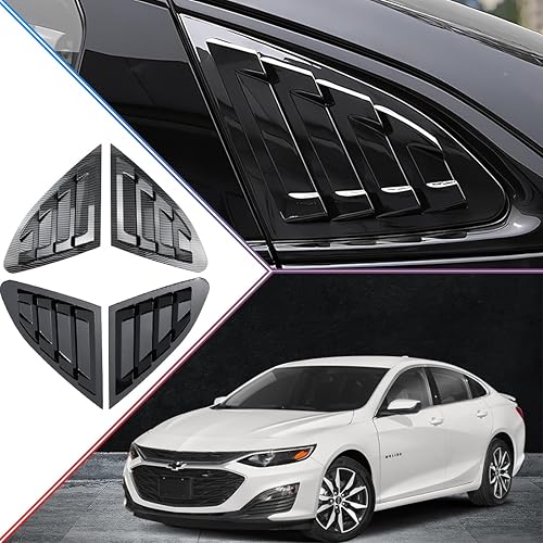 Miniatura 6 de Para Chevrolet Malibu 2016-2024 2 piezas impresas para ventana lateral trasera, rejillas de ventilación de aire, persianas de cubierta de persianas