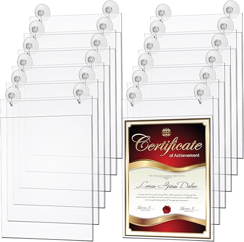 Suzile 4 letreros acrílicos para ventana, soporte para letrero de acrílico para colgar letreros de puerta de oficina de 8.5 x 11 pulgadas con