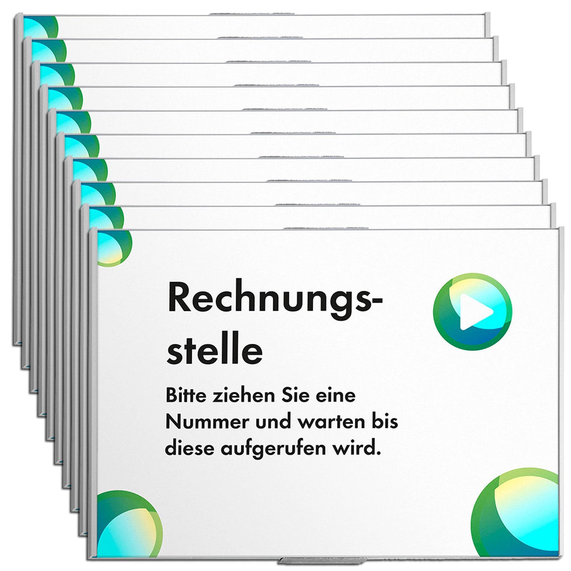 Lot de 10 Plaque de porte de bureau Oslo argent | 213x297mm | horizontal | aluminium | signalétique professionnelle