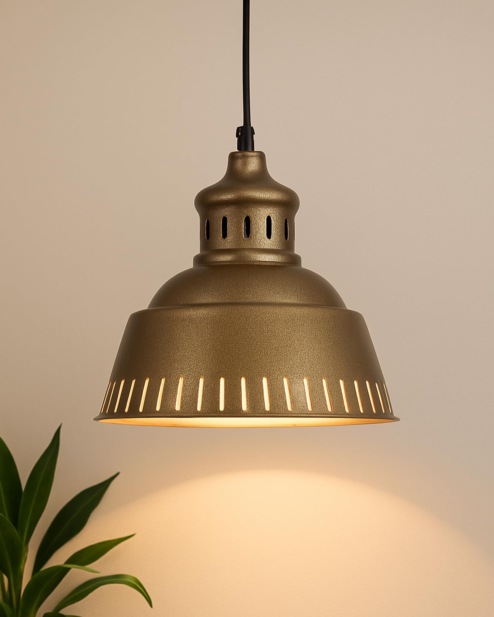 Homesake Vintage Industrial Pendant Light - Antique Brass Dome Hanging Lamp for Home, Kitchen, Cafe, Office, Dining Room, Living Room, Decorative Lighting, Ceiling Lamp, Chandelier, Retro Lighting-image-28