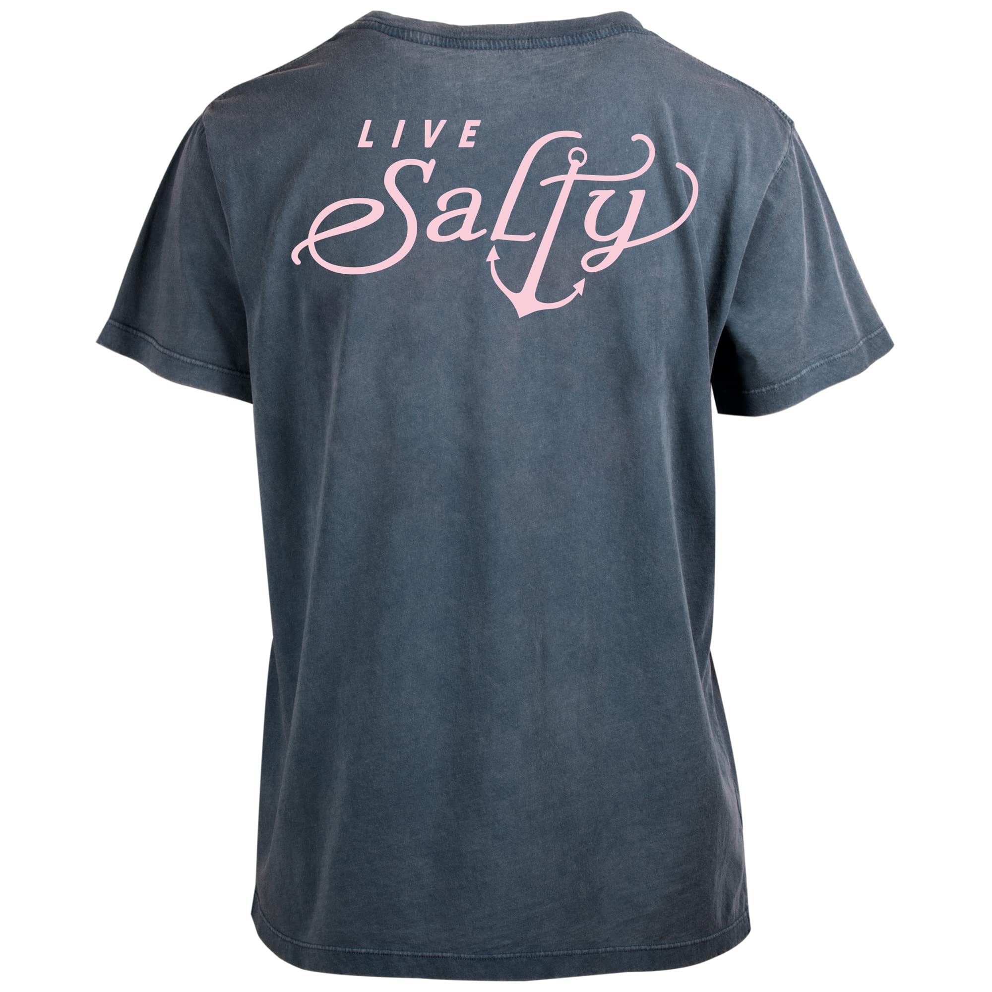 SALT LIFEmens Salty Anchor Short Sleeve Boyfriend Fit Tee Shirt T-Shirt