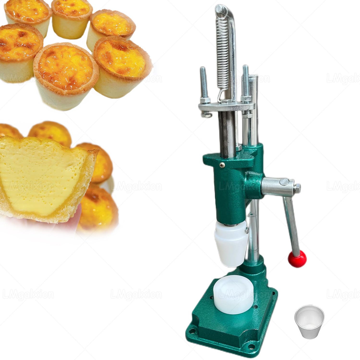 Máquina Comercial para Moldear Tartaletas,Prensadora Manual con Palanca Y Revestimiento Antiadherente,para Tartaletas De Huevo, Masas De Tarta,Flanes Y Más B04