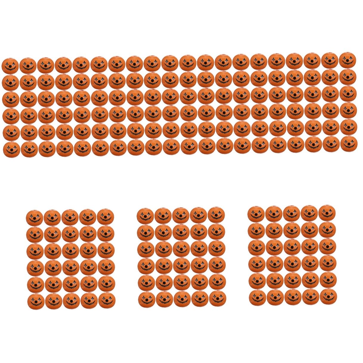 Abaodam 210 Stück Holzperlen und Selbstgemacht Schmuck Zubehör Rund ohne Grate Halloween Orange Kürbis Glatte Oberfläche zum Basteln von Armbändern