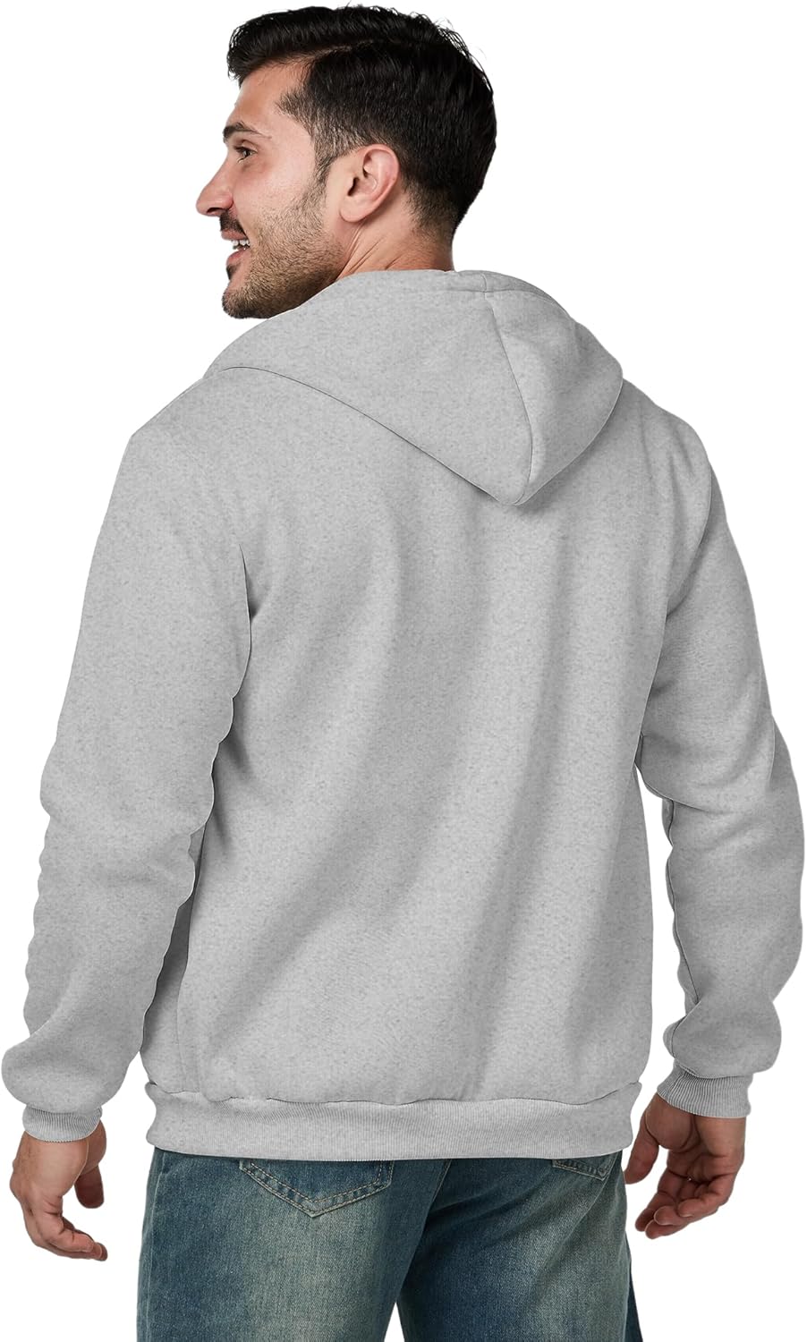 Men's Full Zip Hoodie Casual Long Sleeve Hooded Sweatshirt Fleece Drawstring Zip Up Jacket with Pockets