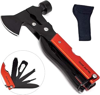 Multitool Hatchet, Tent Hammer, Camping Mini Axe with Pliers, Perfect for Camper Gear, Fishing, Hiking, Father's Day Birthday Gift Ideas for Men Husband dad