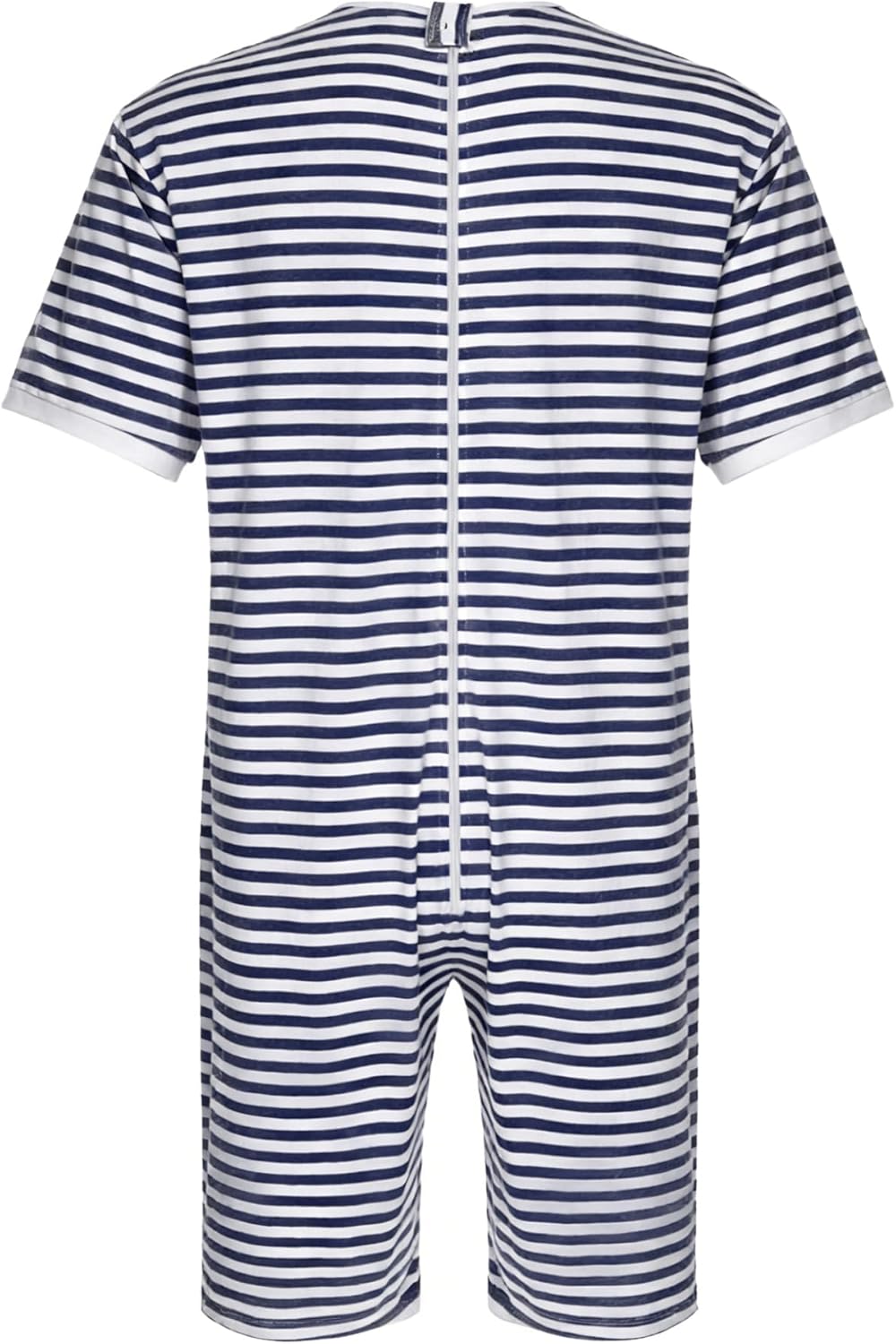 Linjinx Unisex Women Dementia Patient Anti-Strip Back-Zip Lightweight Romper Crew Neck Alzheimer Patient