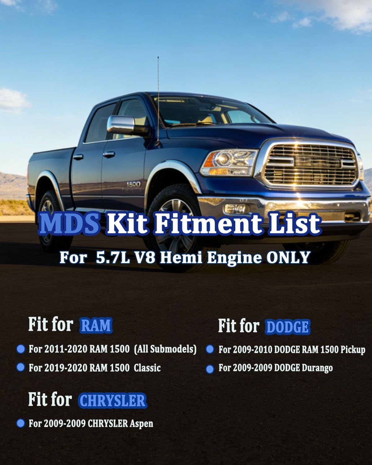 5.7 Hemi MDS Camshaft Lifters Kit with Gaskets & Bolts for 2009-2020 RAM 1500 & 1500 Classic, for Dodge RAM 1500 Pickup 2009-2010 53022263AF 53021572AC HS26500PT ES72200