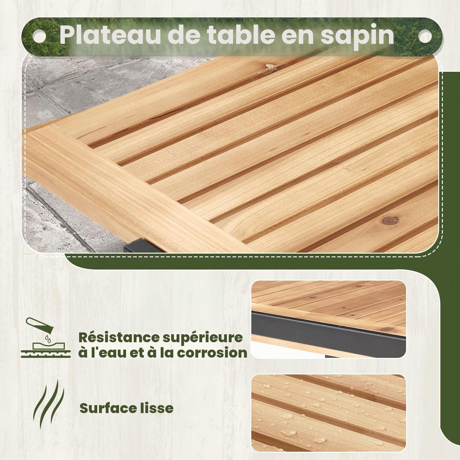 Table Extensible avec Trou Parasol 2-6 pers