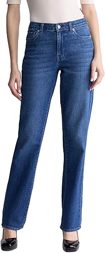Buffalo David Bitton Women's Mary Mid Rise Straight Jeans, Indigo Contrast, 26