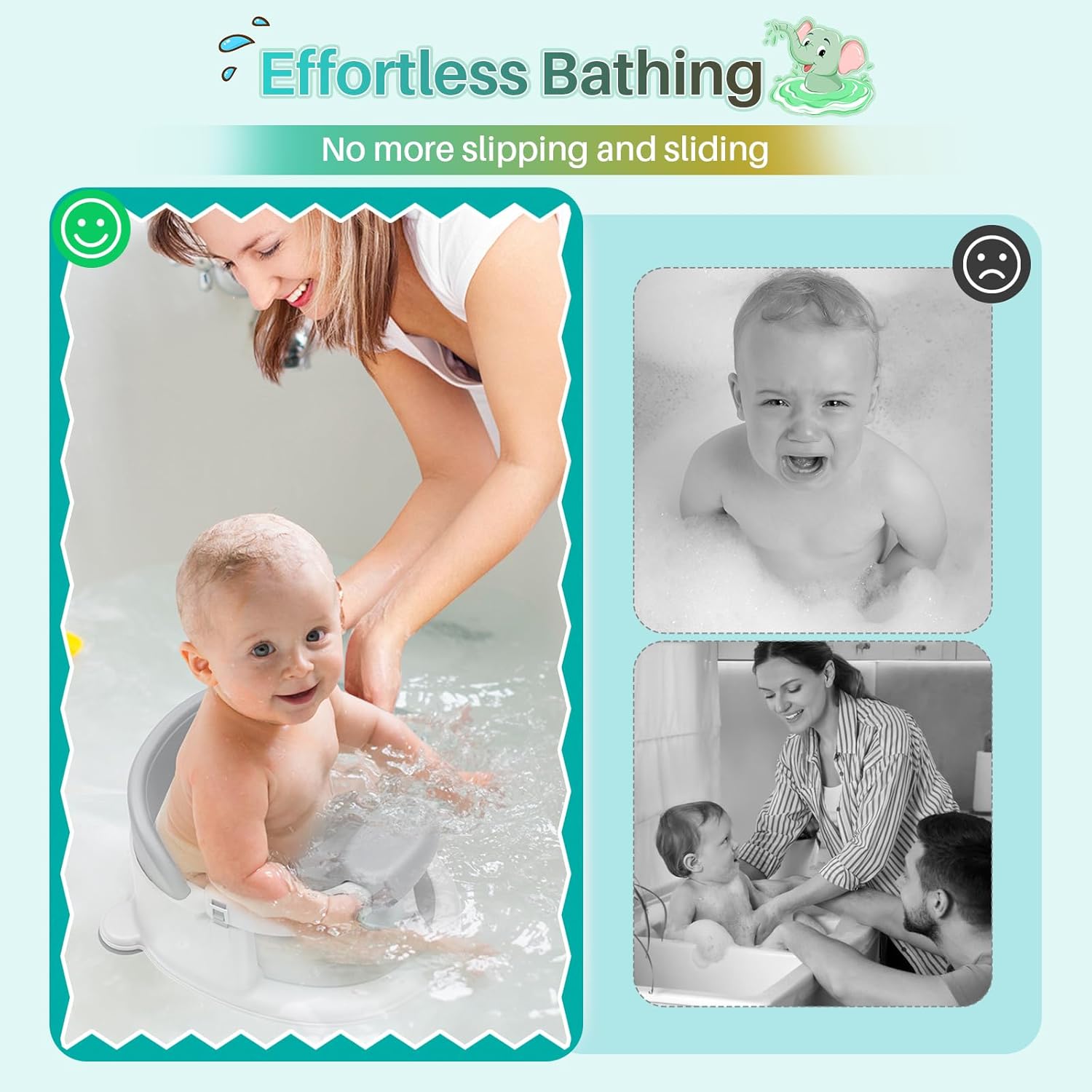 Inaya Cabinet Locks Baby Proofing & Baby Bath Seat for Babies 6-24 Months