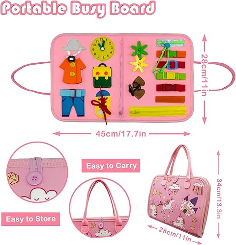 Miniatura 7 de IVYs.SZ Tabla de actividades para niños pequeños de 2 a 4 años, tabla Montessori de ocupación, libro de actividades para niños pequeños de 1 a 3