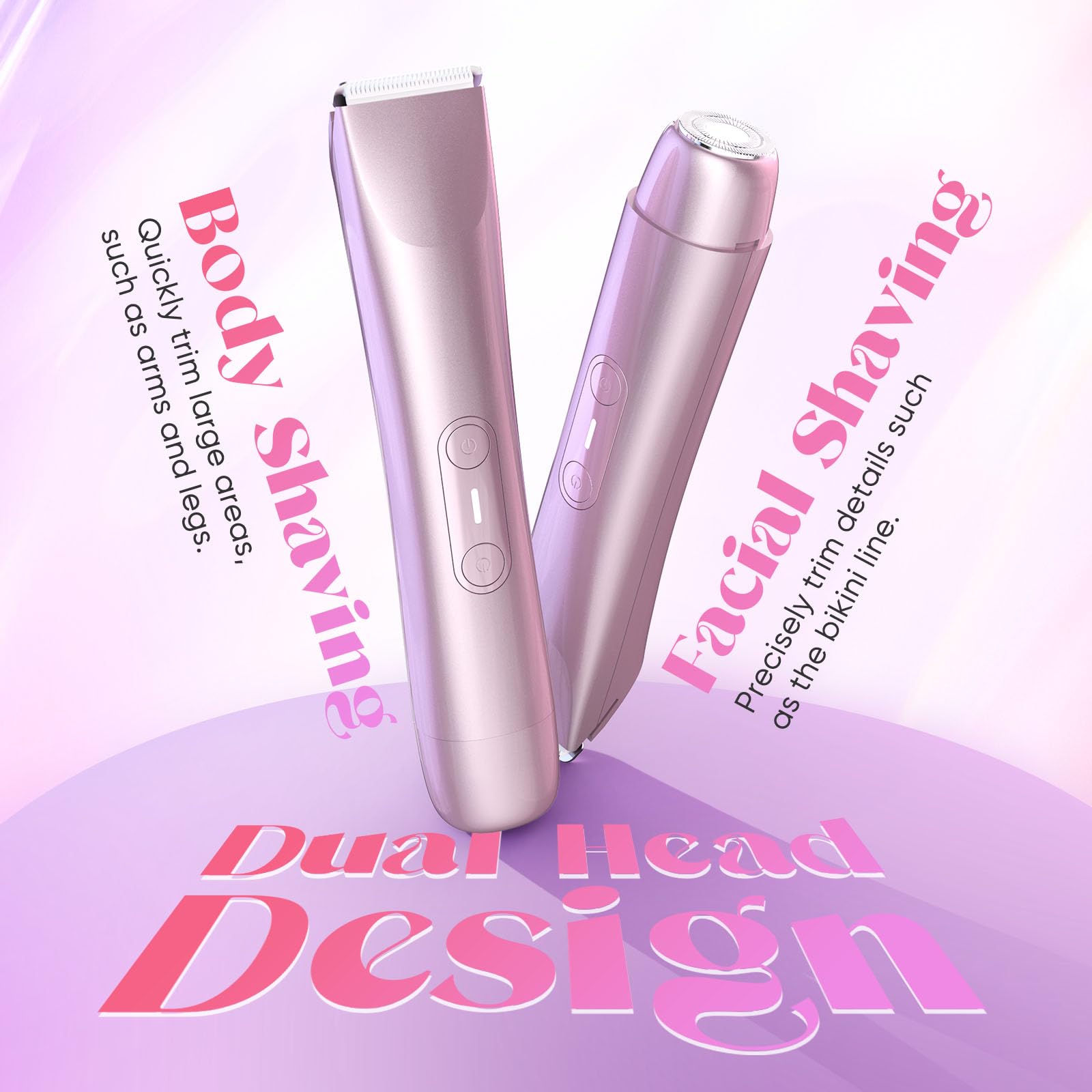 2-in-1 Dual-Head Electric Body Hair Trimmer for Women