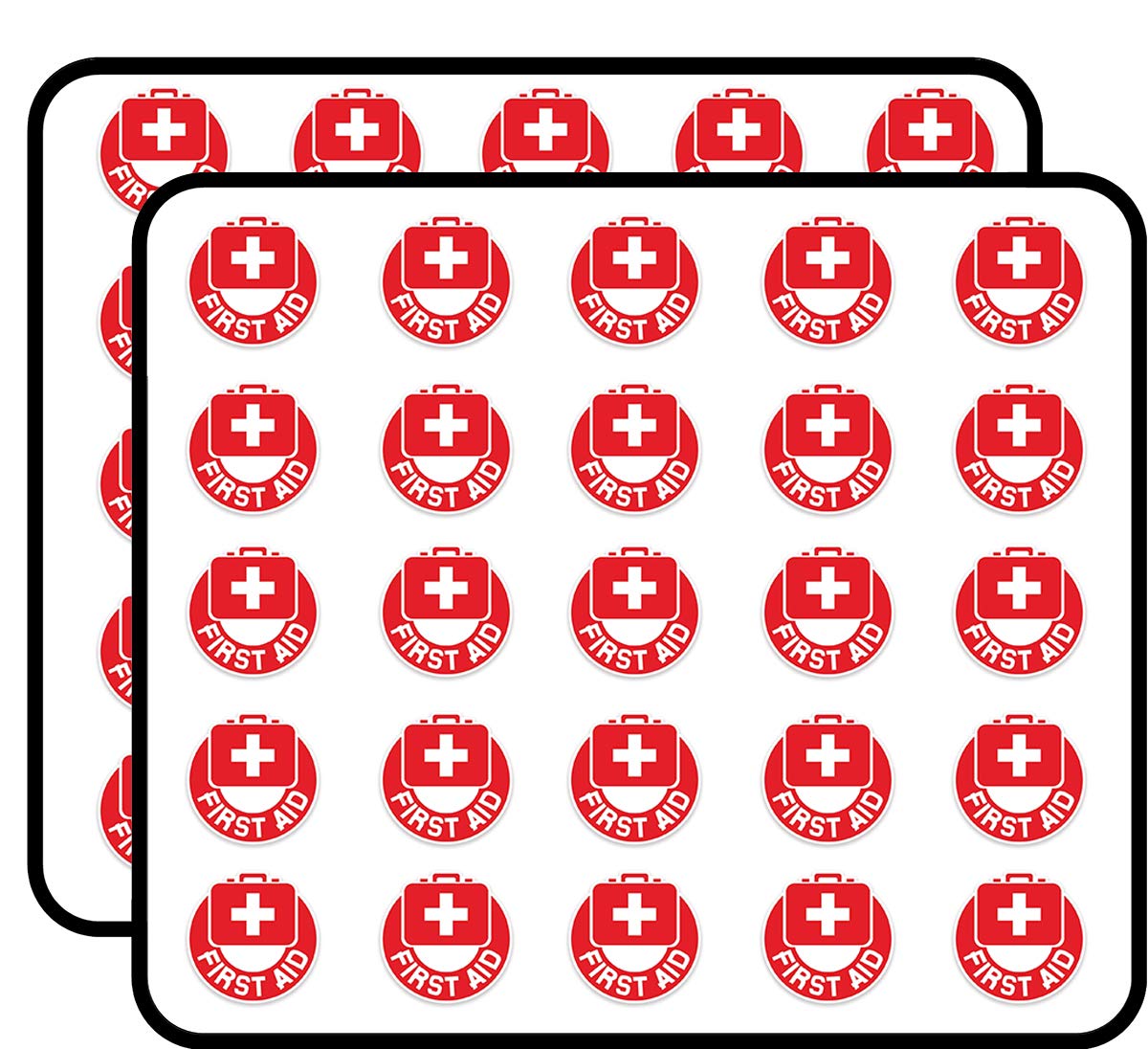 First Aid Sticker for Scrapbooking Waterproof Vinyl Stickers for Water Bottle, Laptop & Phone Case 50 Pack