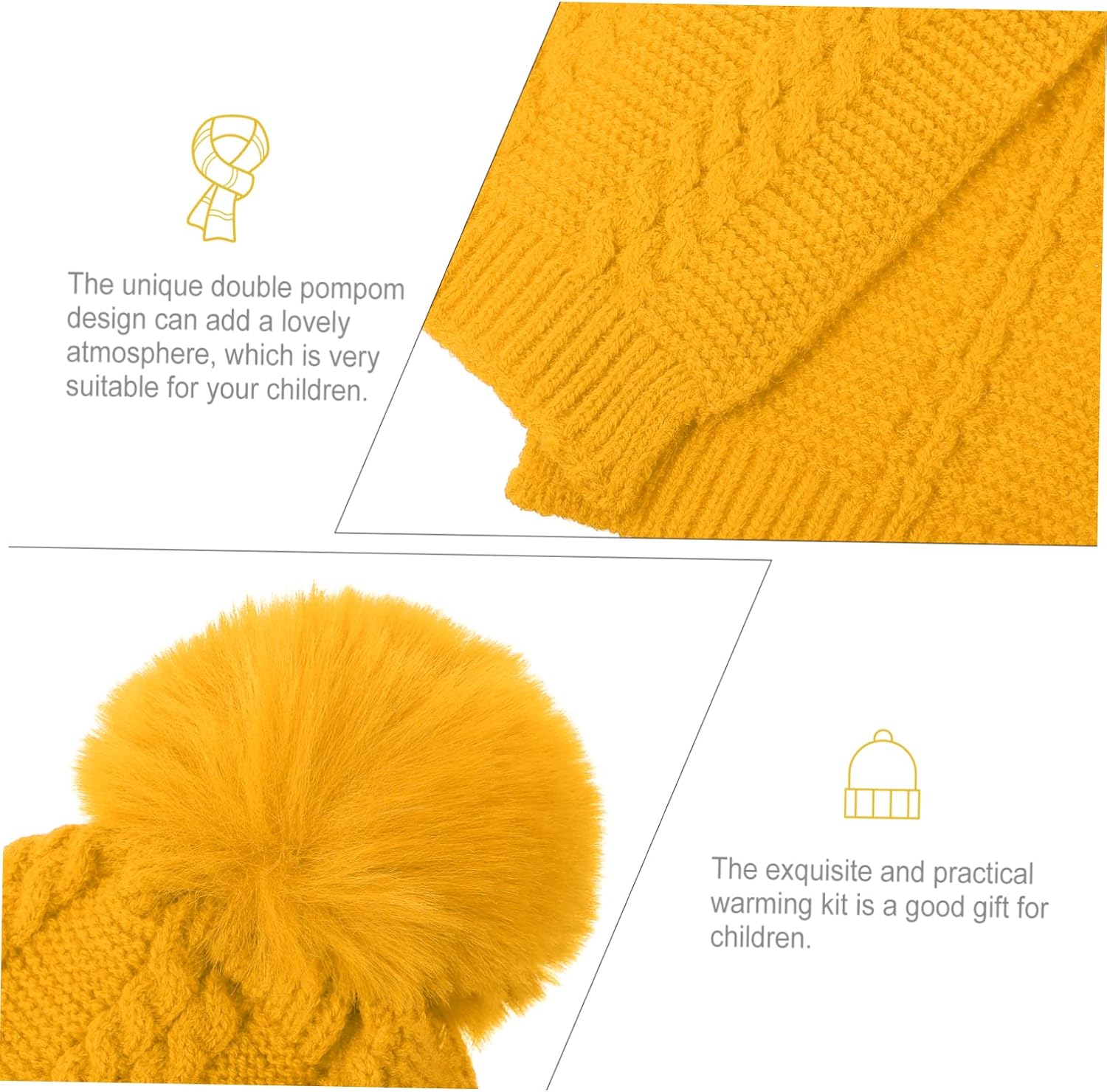1 Set Children Hat Scarf Universal Scarf Stylish Neckerchief Comfortable Woolen Yarn Hat and Scarf