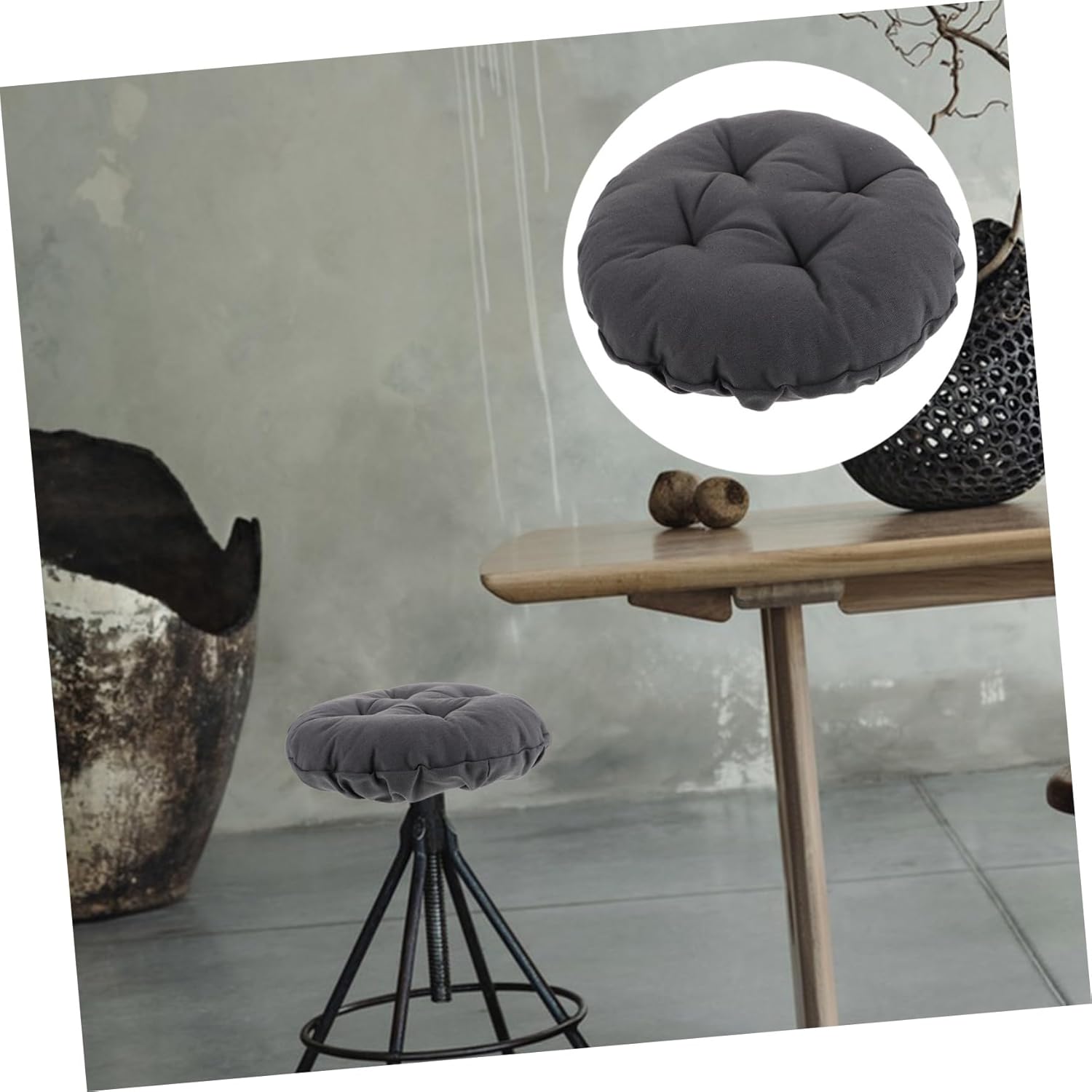 IMIKEYA Padded Round Stool Cover with Elasticized Edge Soft Comfortable and Nonslip Seat Cover for Barstools and Footstools Easy to Clean Deep