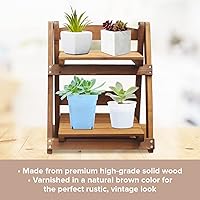 Vista 6 de Wood 2-Tier Display Shelf Organizer – Adjustable Tiered Riser Stand for Plants, Candles, Collectibles, Spices, Perfumes Organization – Stackable