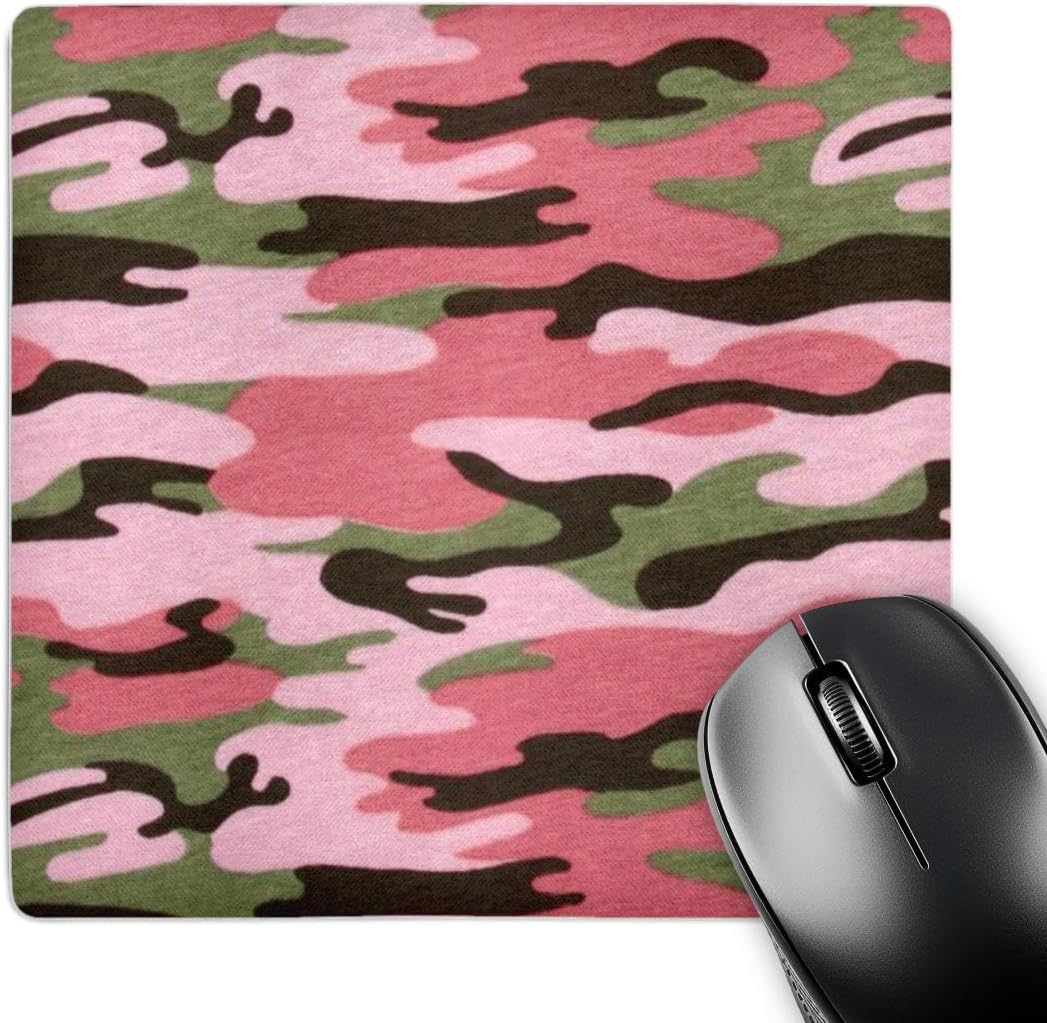 3Drose 8 X 8 X 0.25 Inches Mouse Pad Pink N Green Girlie Camouflage (mp_60536_1)