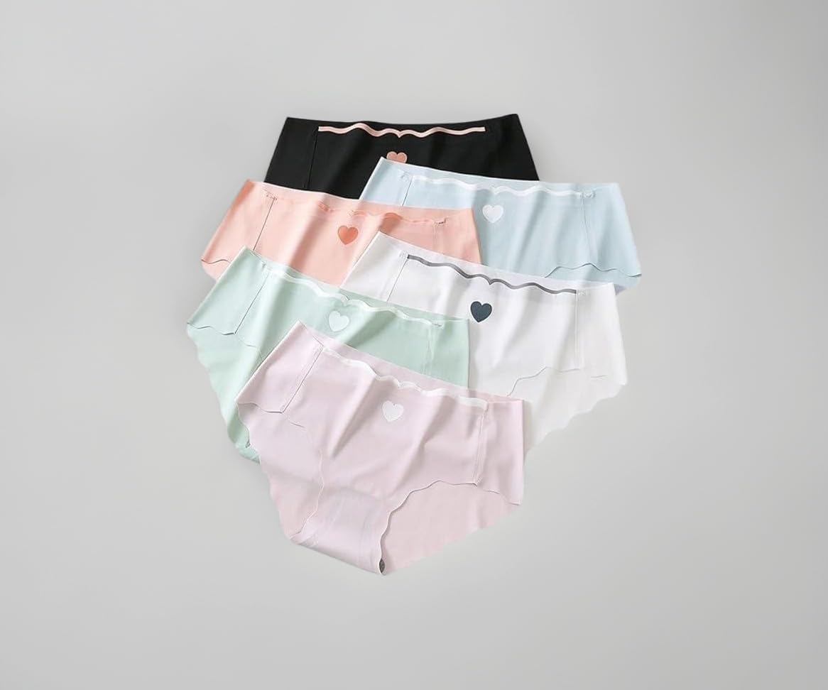 Pack of 3 Women's & Girl's Everyday No-Show Laser-Cut Seamless Ice Silk Hipster Panties(Color May Vary)