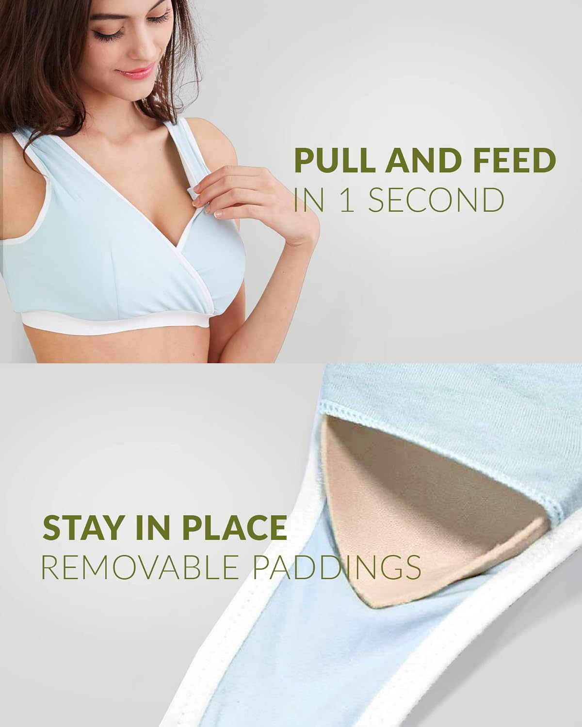 Mamaway Breezy Crossover Nursing Maternity Breathable Bra, Odorless, Soft, Lightweight for Sleeping, Pregnancy, Breastfeeding - Image 3