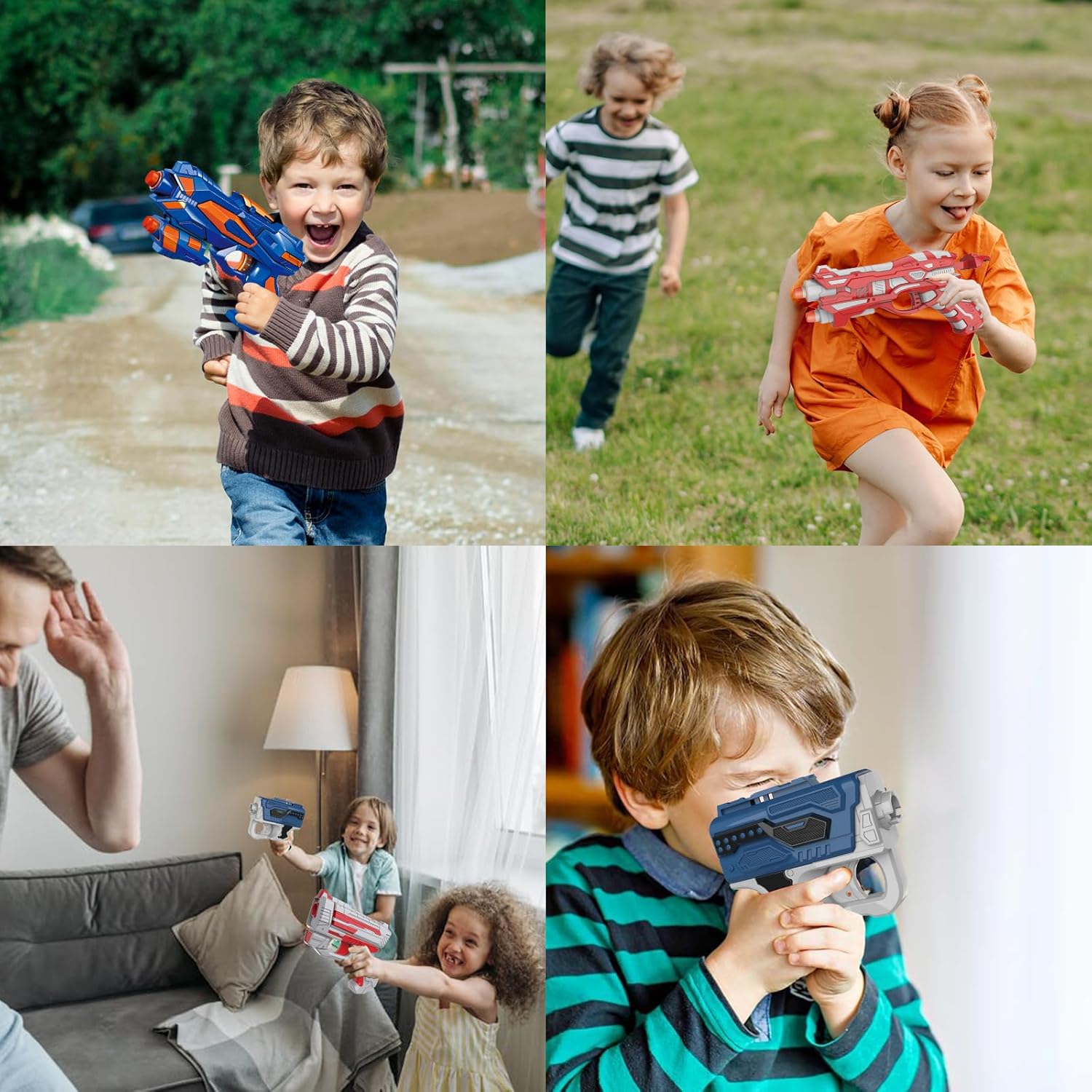 WitBear 4 Kids Pack Foam Blaster Toy Guns Set Compatible with Nerf Bullet Guns Include 80 Bullets Hand Gun Toys Birthday Christmas Party Gifts Pistol Toys for 3 4 5 6 7 8 9 Year Old Boys Girl