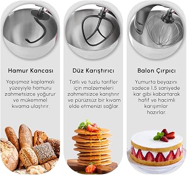 Karaca Mastermaid Chef Ultra D2000W Digital Display Dough Kneader Rosegold 7L