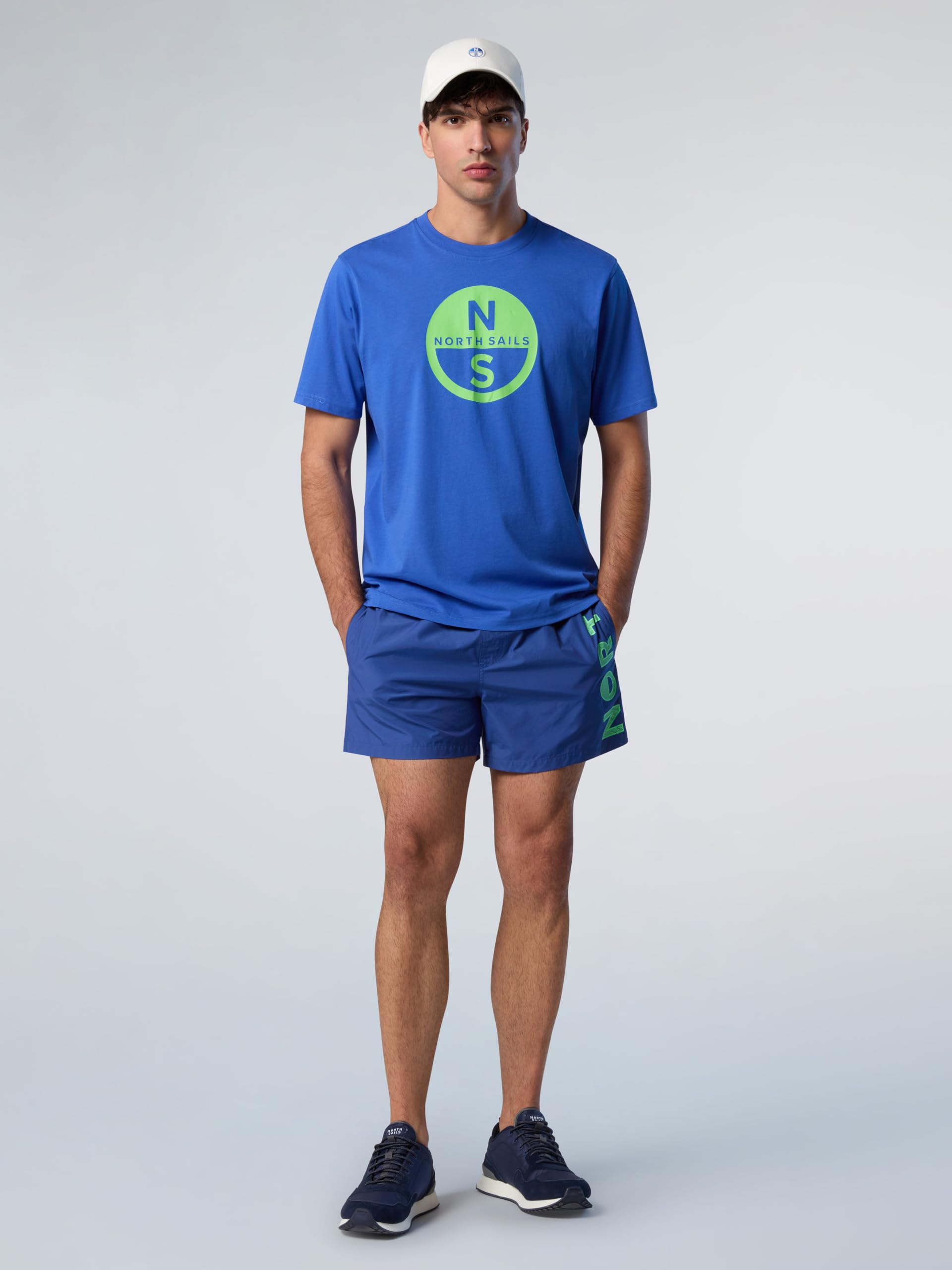 NORTH SAILS T-Shirt Uomo ML in Jersey di Cotone Bio con Maxi Logo