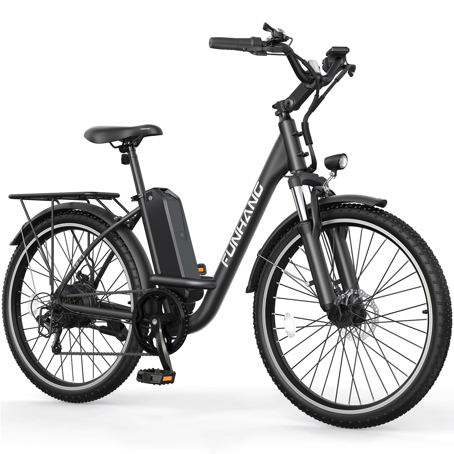 Electric Bike for Adults, 26" 1000W Peak City Cruiser Ebike, 21.7MPH 50 Miles Commuter Electric Bicycle with 48V Removable Li-ion Battery, Adjustable Stem, Rear Rack,7-Speed, UL 2849 Certified