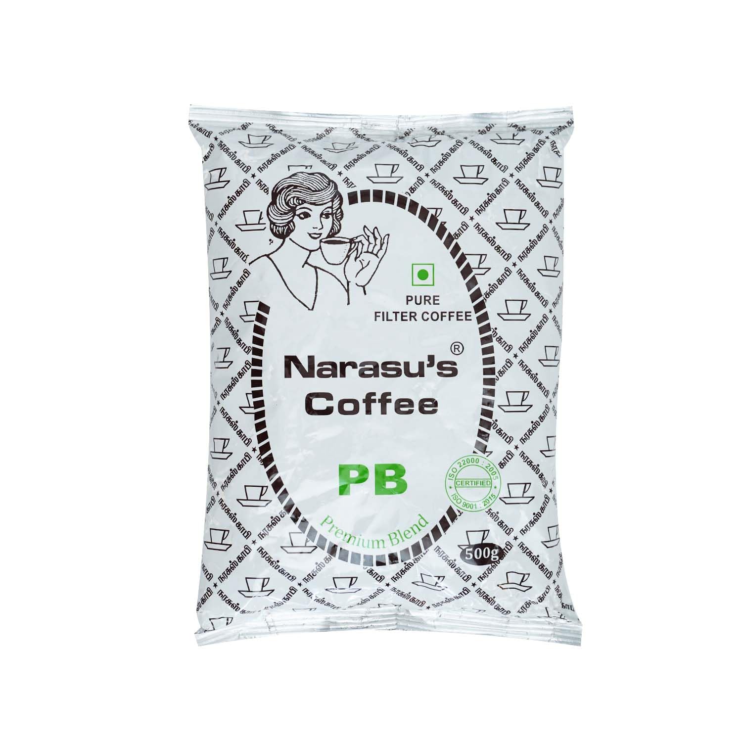 Narasus Coffee Pure Filter Ground Coffee, Peabery - 2 X 500Gms