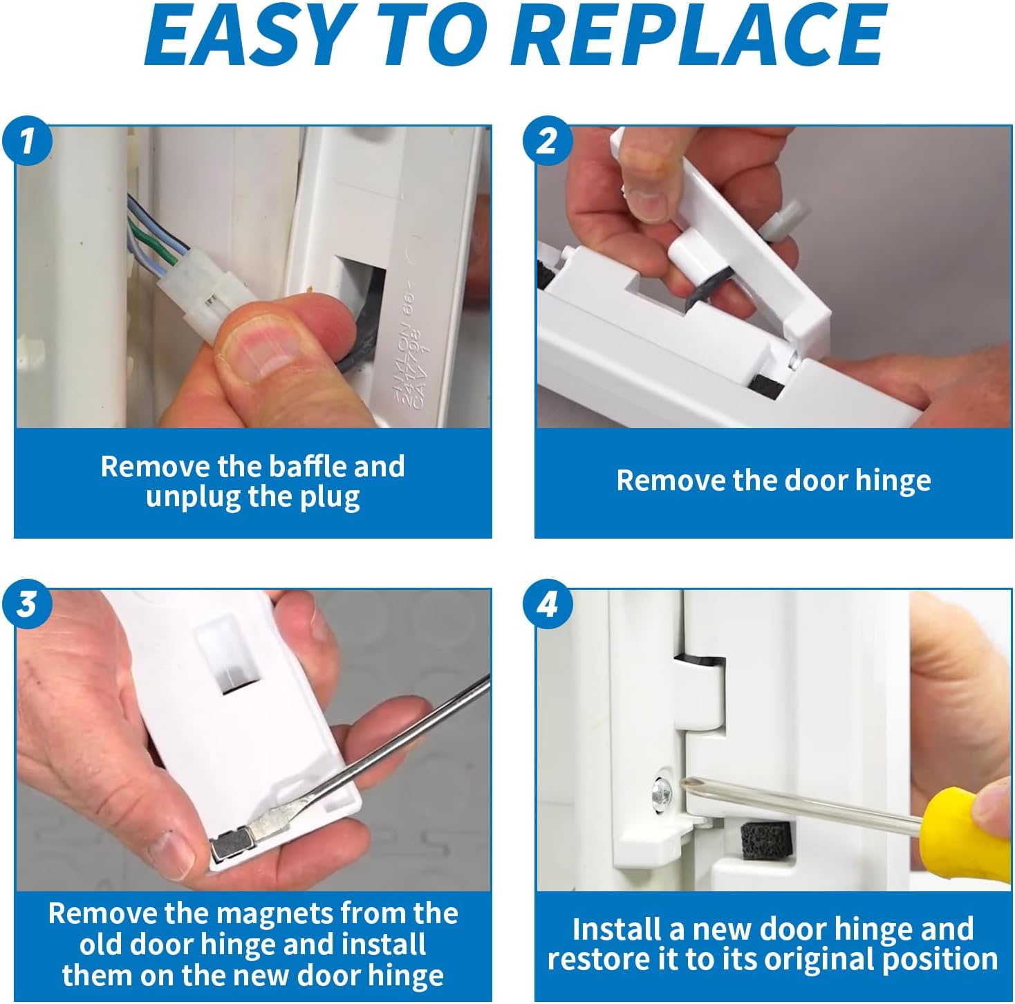 241779802 241779801 Refrigerator Hinge Compatible with Frigidaire Crosley Electrolux Kenmore, 241779802 Flapper Door Center Hinge Replace 7241779801 AP6261464 4582790 PS12364145