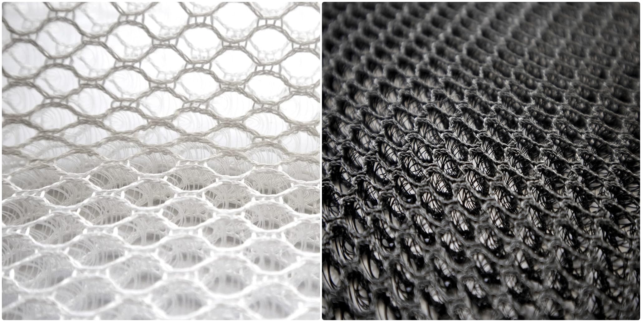 Abstandsgewirke Weiß - Air Mesh - 10mm - 410g/m² - Verschiedene Längen - GLS Versand 140x200cm Black