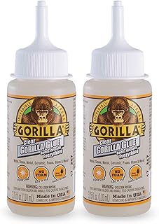 Gorilla Clear Glue, 3.75 Ounce Bottle, Clear, (Pack of 2)