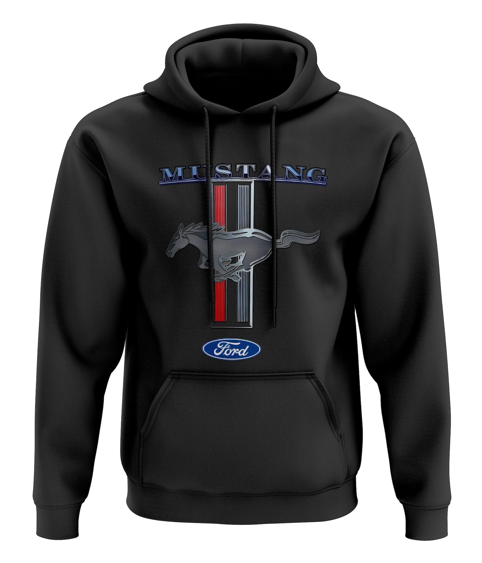 Mustang 50 Years Tribar Edition Hoodie - Official Men's Sweatshirt with Cult Logo - Regular Fit - Classic Muscle Car Hoodie
