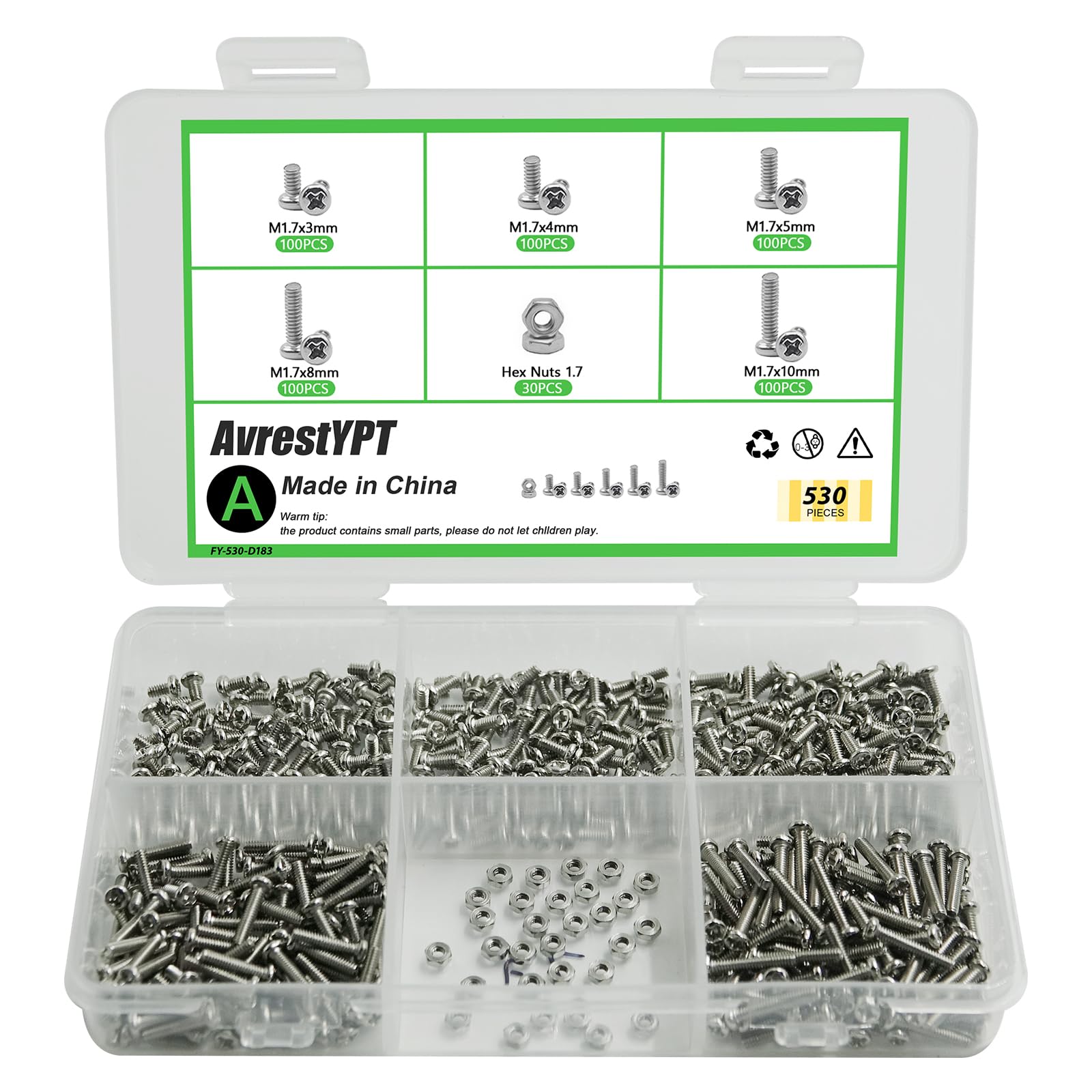 Metric Screw & Nut Kit - 1110 Pieces -10